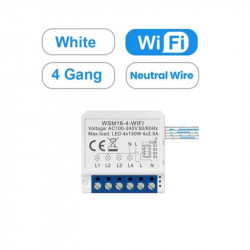 Mini switch 4 voies WIFI Avec neutre tuya  AVATTO WSM16-4GANG