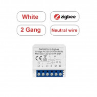 Mini switch 2 voies zigbee avec  neutre tuya  AVATTO ZWSM16-2GANG