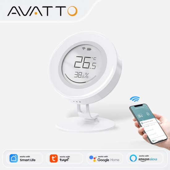 capteur de température et d'humidité écran e-ink AVATTO ZWHS16