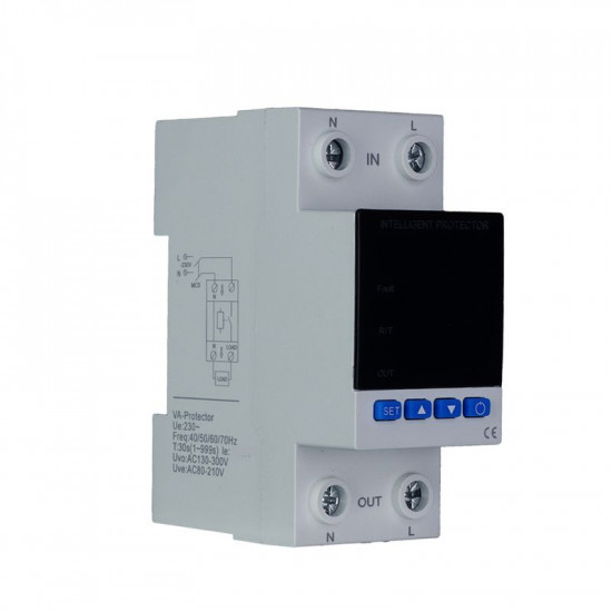 Dispositif de protection intensité et voltage 40A Réglable Afficheur LED AVEL AV-PTDR0-5