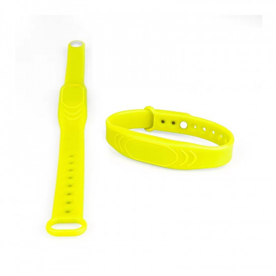 Bracelet jaune-claire réglable en silicone étanche RFID 125KHZ ID 