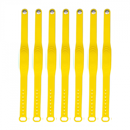 Bracelet jaune-foncé réglable en silicone étanche RFID 125KHZ ID Bracelet jaune-foncé réglable en silicone étanche RFID 125KHZ ID