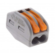 Borne de connexion rapide WAGO pour fils éléctrique 2 entrée Borne de connexion rapide WAGO pour fils éléctrique 2 entrée