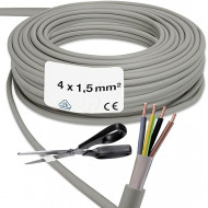 Câble d'alimentation souple NYM-J gainé 4 x 1,5 mm²   Par mètre   Câble d'alimentation souple NYM-J gainé 4 x 1,5 mm²   Par mètre