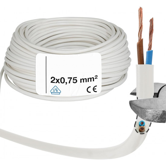 Câble d’alimentation électrique Souple 2x0.75 mm GISB 