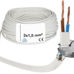 Câble d’alimentation électrique Souple 2x1.5 mm GISB 