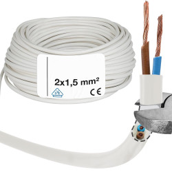 Câble d’alimentation électrique Souple 2x1.5 mm GISB  Câble d’alimentation électrique Souple 2x1.5 mm GISB