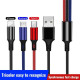Cable de chargeur USB 3 en 1 Type C , Lightning , micro Cable de chargeur USB 3 en 1 Type C , Lightning , micro