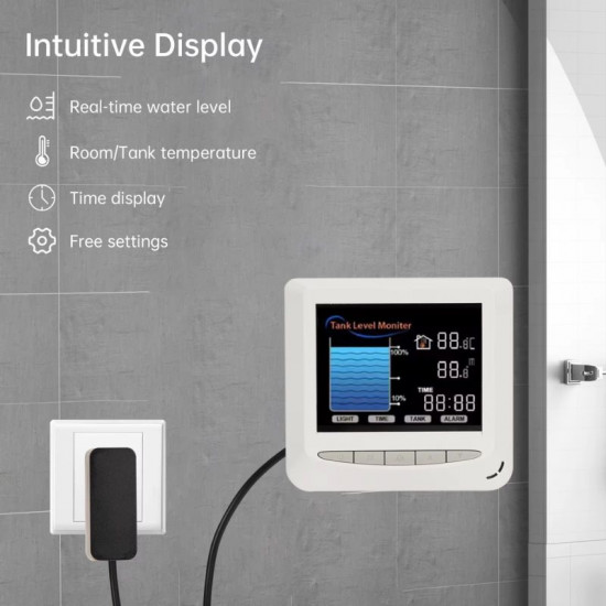 Moniteur de niveau intelligent de réservoir Tuya wifi  avec écran rf433 EPTTECH TLC2326LS WL