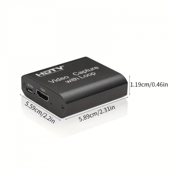 Carte de capture vidéo compatible HDTV HDMI vers USB 4K@60hz avec cable usb-usb et cable charge Carte de capture vidéo compatible HDTV HDMI vers USB 4K@60hz avec cable usb-usb et cable charge
