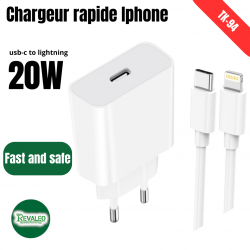 Chargeur Rapide iPhone, 20W  USB-C vers lightning revaleo Tk-94 Chargeur Rapide iPhone, 20W  USB-C vers lightning revaleo Tk-94