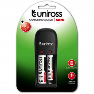 Chargeur Uniross Mini X2 Aa/Aaa  HR6/HR03 + 2 Piles Aa Rechargables UCW008 Chargeur Uniross Mini X2 Aa/Aaa  HR6/HR03 + 2 Piles Aa Rechargables UCW008