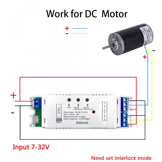 Contrôleur de moteur connecté Tuya  wifi et RF433 Mhz  2 canaux : 7V - 32V