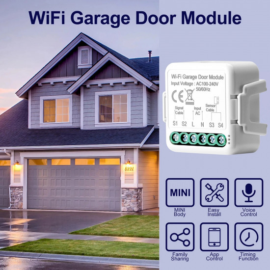 contrôleur de porte de Garage TUYA WIFi avec capteur filaire contrôleur de porte de Garage TUYA WIFi avec capteur filaire