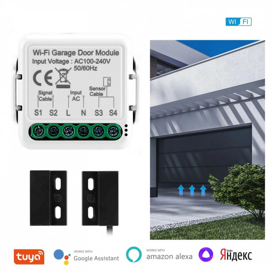 contrôleur de porte de Garage TUYA WIFi avec capteur filaire contrôleur de porte de Garage TUYA WIFi avec capteur filaire