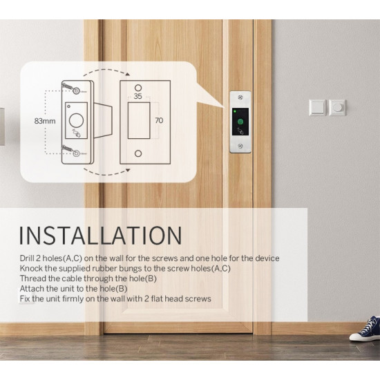 Wall-mounted Embedded 125KHz EM Card Access Control for Elevator RFID System Wall-mounted Embedded 125KHz EM Card Access Control for Elevator RFID System