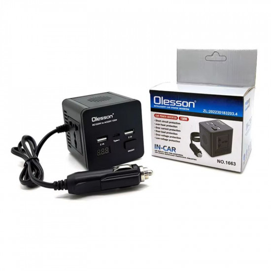  Convertisseur de puissance de voiture avec chargeur 150W DC 12V à AC 110V 220V