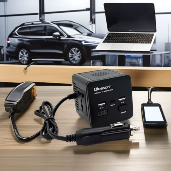  Convertisseur de puissance de voiture avec chargeur 150W DC 12V à AC 110V 220V