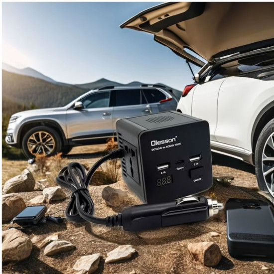  Convertisseur de puissance de voiture avec chargeur 150W DC 12V à AC 110V 220V