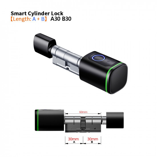 Serrure Biométrique Intelligente Tuya BLETOUTH Ouverture Par Application , Carte Mifare , Empreinte et  Clées