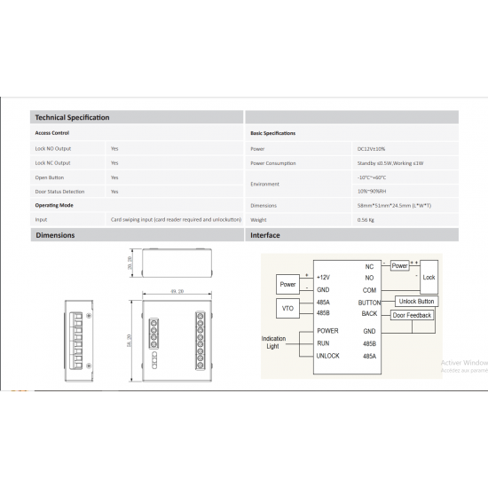 Module d'extension de contrôle d'accés Dahua DHI-DEE1010B