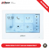 Moniteur intérieur IP et Wi-Fi 7 pouce pour visiophone Dahua IP DHI-VTH2621G(W)-WP