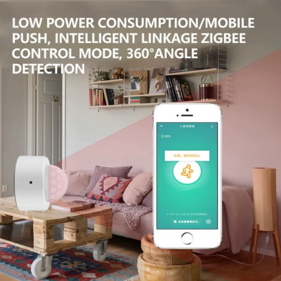 Détecteur de mouvement PIR et Lux ( lumière ) Zigbee avec support d'orientation ZG-204ZL