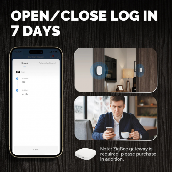 détecteur  capteur d'ouverture porte et  fenêtre intelligent Zigbee Moes ZSS-S01