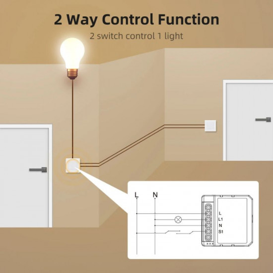 Switch dimmer wifi 1 voie compatible tuya et alexa interrupteur variateur intelligent AVATTO 