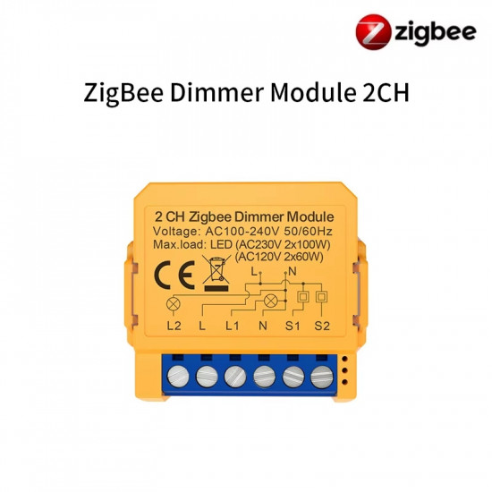 Switch dimmer Zigbee 2 voie compatible tuya et alexa interrupteur variateur intelligent AVATTO ZDMS16-Y2