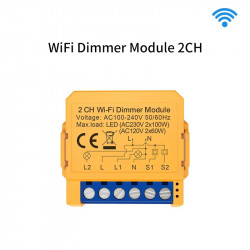 Switch dimmer wifi 2 voies compatible tuya et alexa interrupteur variateur intelligent AVATTO DMS16-Y2