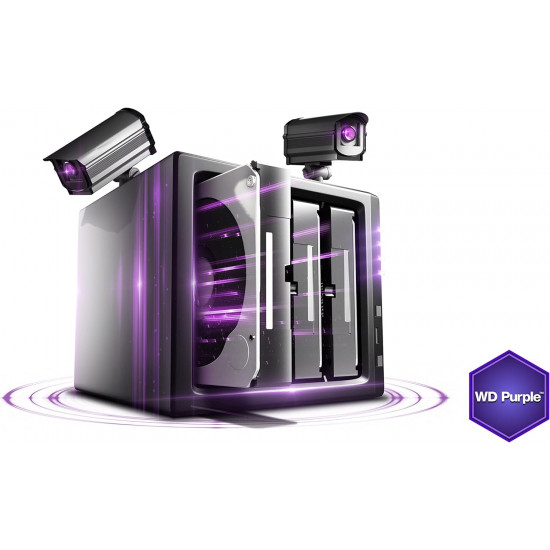 Disque dur interne pour la vidéo surveillance Western Digital - WD Purple 8To WD80PURX