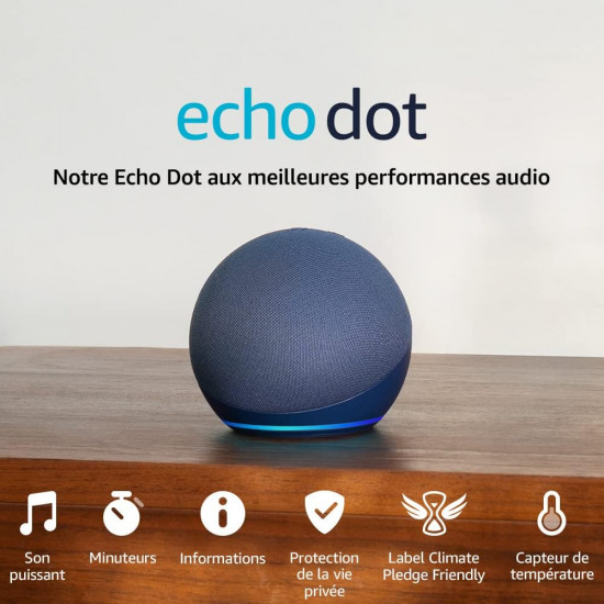 Assistant vocal Amazon Alexa Echo Dot 5 Bleu marine