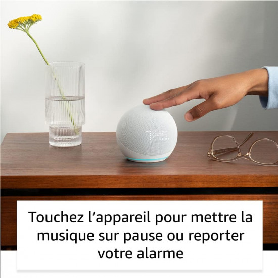 Assistant vocal Amazon Alexa Echo Dot 5 ( année 2022 ) avec horloge Blanc