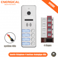 Visiophone sonnette d'appartement avec 4 boutons ENERGICAL VFE 01B4 Visiophone sonnette d'appartement avec 4 boutons ENERGICAL VFE 01B4