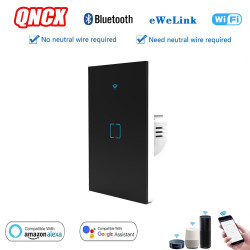 Interrupteur mural tactile intelligent 1voie compatible application ewelink et alexa ( fonctionne avec et sans neutre )  Interrupteur mural tactile intelligent 1voie compatible application ewelink et alexa ( fonctionne avec et sans neutre )
