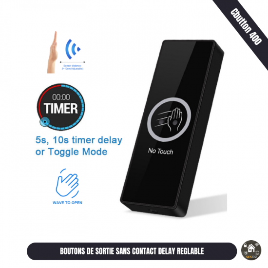 Bouton Poussoir de sortie sans contact exit Bouton apparente Cbutton 400 Noir Bouton Poussoir de sortie sans contact exit Bouton apparente Cbutton 400 Noir