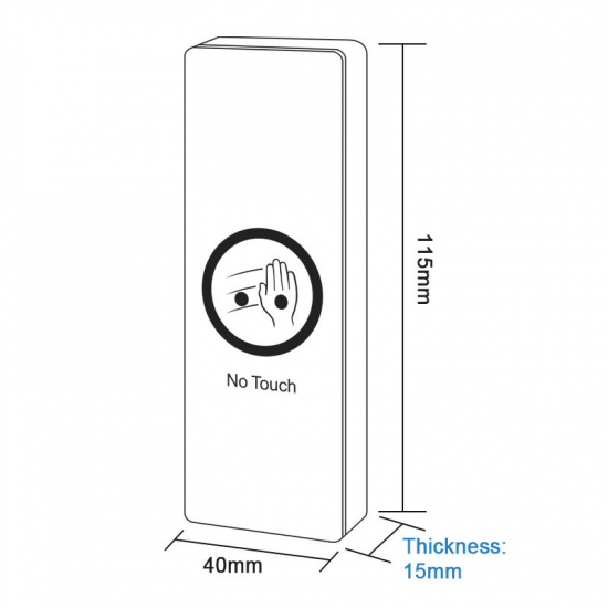 Bouton Poussoir de sortie sans contact exit Bouton apparente Cbutton 400 Noir Bouton Poussoir de sortie sans contact exit Bouton apparente Cbutton 400 Noir
