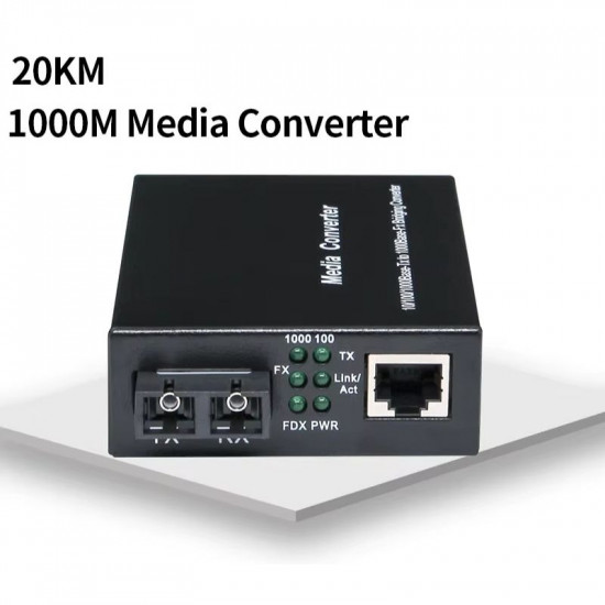 Convertisseur de fibre Gigabit Ethernet 1.25Gbps, 10/100/1000Mbps RJ45 jusqu'à 20km. GSS-11S20CAB Convertisseur de fibre Gigabit Ethernet 1.25Gbps, 10/100/1000Mbps RJ45 jusqu'à 20km. GSS-11S20CAB