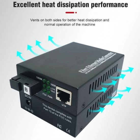 Convertisseur de fibre Gigabit Ethernet 1.25Gbps, 10/100/1000Mbps RJ45 jusqu'à 20km. GSS-11S20CAB Convertisseur de fibre Gigabit Ethernet 1.25Gbps, 10/100/1000Mbps RJ45 jusqu'à 20km. GSS-11S20CAB