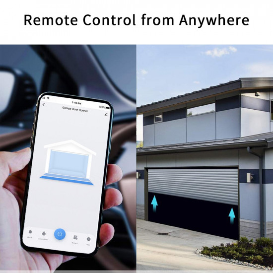 Garage Door Controller Opener with Sensor . Tuya Smart Life WIFi App Alert Voice Control Alexa Echo Google Home