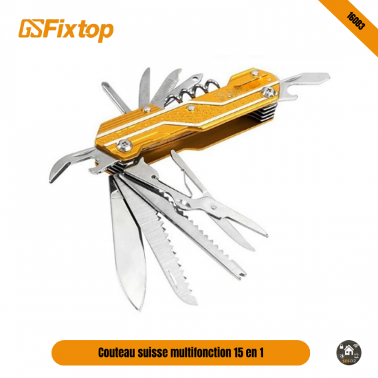 Couteau suisse Multifonction 15 en 1 GSFixtop 16083