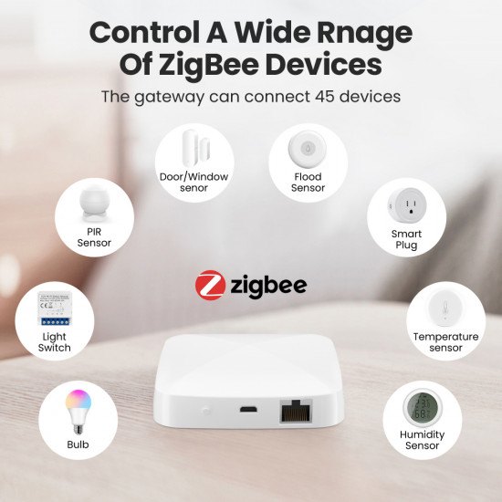 Passerelle Zigbee Bluetooth cable ethernet compatible APPLE-HOMEKIT Tuya AVATTO GW20