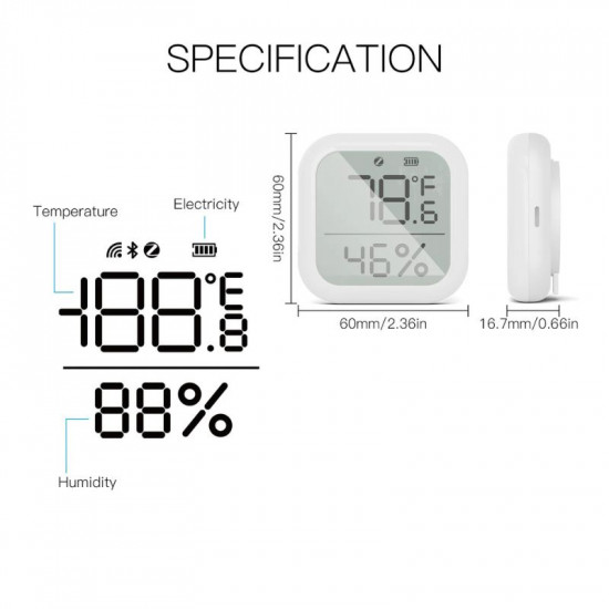Capteur de température et d'humidité, thermomètre LCD, hygromètre tuya zigbee Moes ZSS-KB-TH-LF-C
