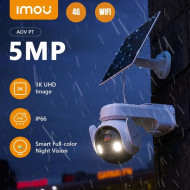 Caméra solaire IMOU 4G Sim AOV PT 5MP é WiFi 360° Caméra extérieure PTZ 