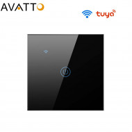 Smart light switch Without and with neutral 1-Way Black tuya