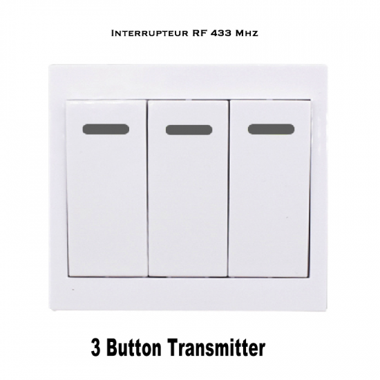 Interrupteur sans fils RF 433Mhz 3 voies