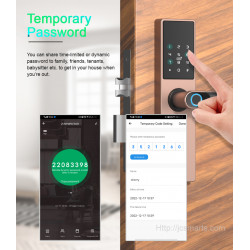 Serrure De Porte Electronique WiFi Intelligente à Empreinte 520-Tuya-Cooper Serrure De Porte Electronique WiFi Intelligente à Empreinte 520-Tuya-Cooper