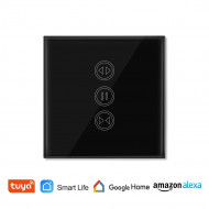 Interrupteur tactile Noir connecté et intelligent pour rideaux et volet roulant électrique wifi et RF433 Moes WS-EUR-CW Interrupteur tactile Noir connecté et intelligent pour rideaux et volet roulant électrique wifi et RF433 Moes WS-EUR-CW