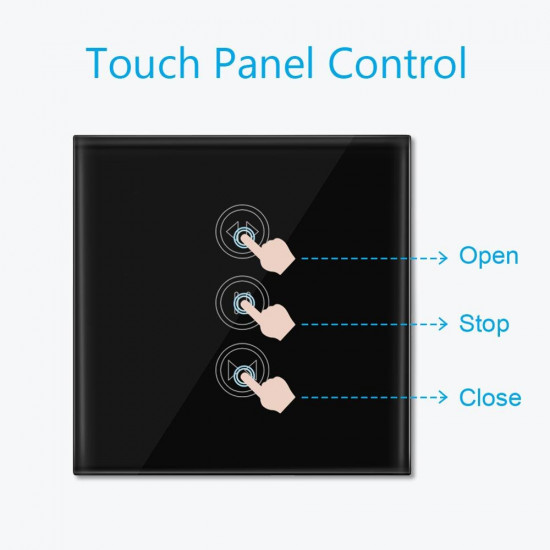 Interrupteur tactile Noir zigbee  connecté et intelligent pour rideaux et volet roulant électrique  loratap zigbee